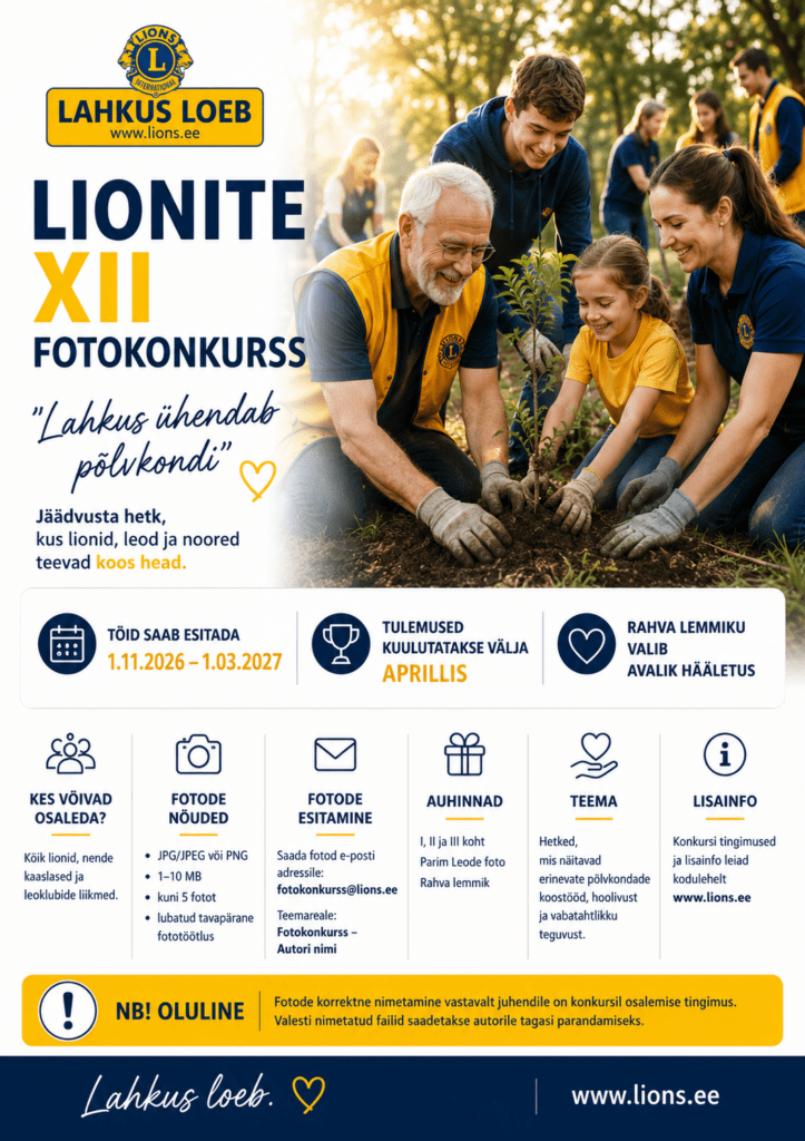 Lionite XII fotokonkurss „Lahkus ühendab põlvkondi“