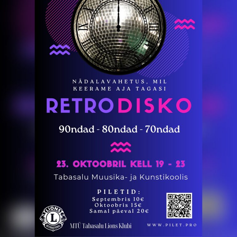 Tabasalu teine retrodisko toob teieni kuumad 70-80-90ndate hitid!